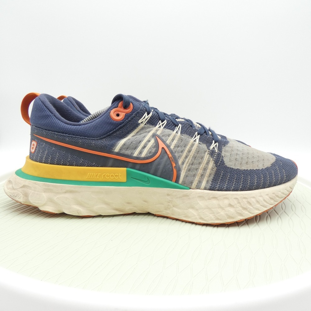 Nike React Infinity Run Flyknit 3 Mens 12 Navy Blue Orange DJ5168-400